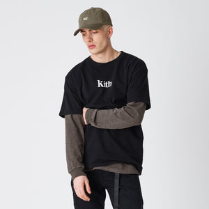 Kith Pigment Dyed Serif Logo Tee - Black