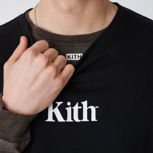 Kith Pigment Dyed Serif Logo Tee - Black