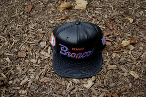 JUST DON Denver Broncos Script Logo - Leather / Black