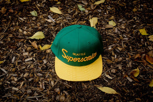 JUST DON Seattle Supersonics Script Logo - Green / Yellow