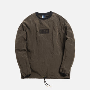 Kith L/S Crinkle Nylon Johnson Crewneck - Black Olive