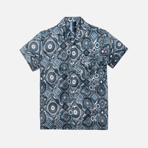 Kith Satin Geometric Tile Print Camp Shirt - Shark