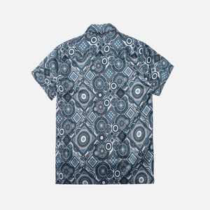 Kith Satin Geometric Tile Print Camp Shirt - Shark