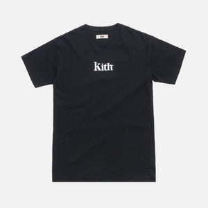 Kith Pigment Dyed Serif Logo Tee - Black