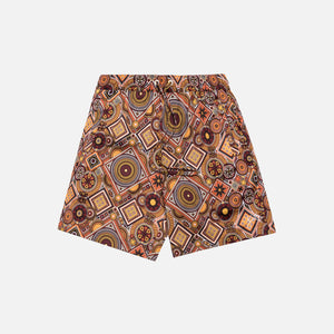 Kith Hardaway Satin Moroccan Geometric Print Shorts - Tumeric