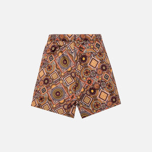 Kith Hardaway Satin Moroccan Geometric Print Shorts - Tumeric